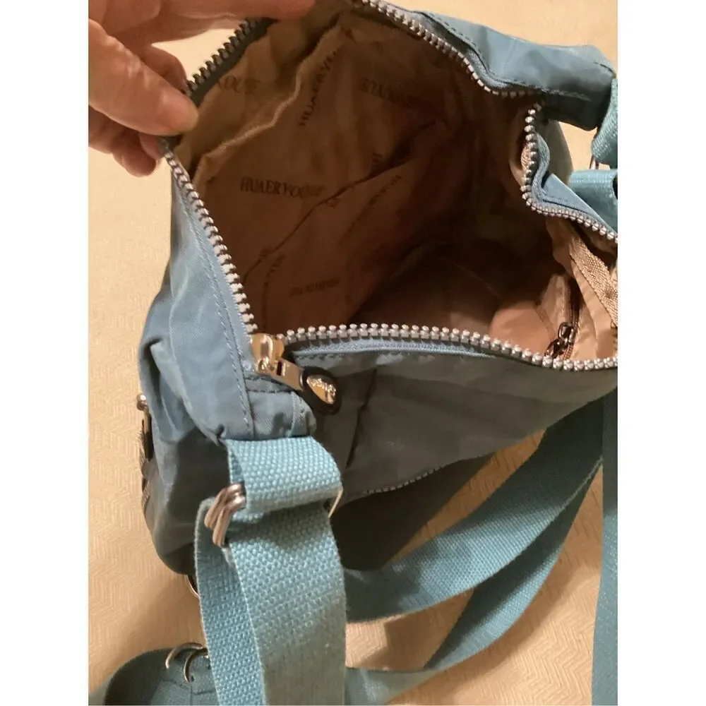 Huaeryouyue Hybrid Crossbody Nylon Travel Bag Teal